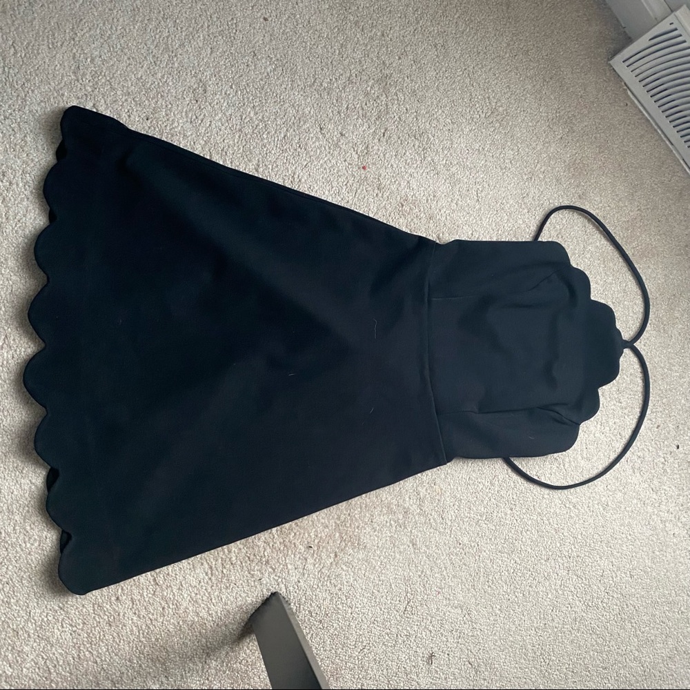 Little black dress, lush lulu’s scalloped dress